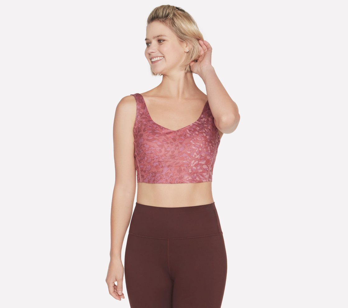 GOSCULPT LEOPARD LONGLINE BRA, MAUVE/PURPLE Apparel Left View