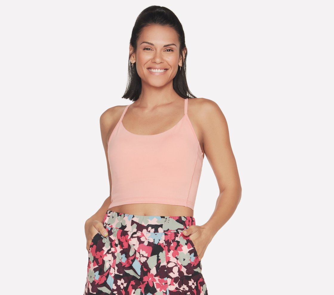 GOSTRETCH RACERBACK BRA, CORAL/LIME Apparel Lateral View