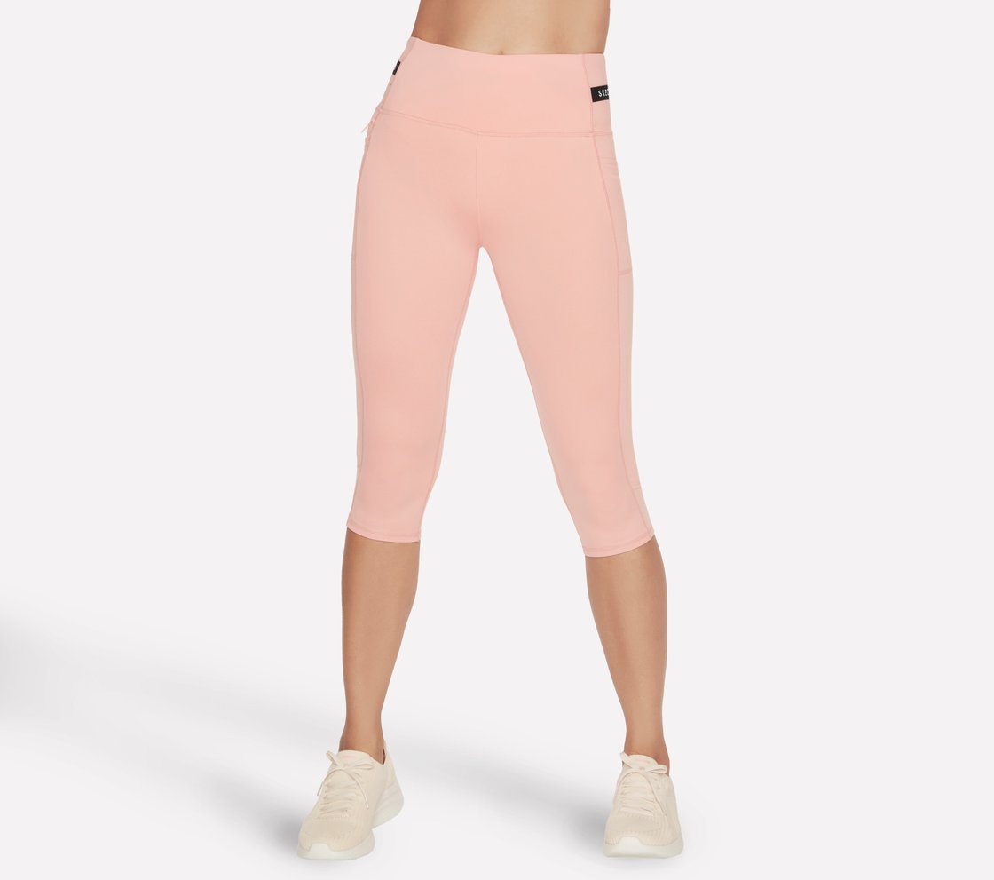 GOSTRETCH CAPRI, CORAL/LIME Apparel Lateral View