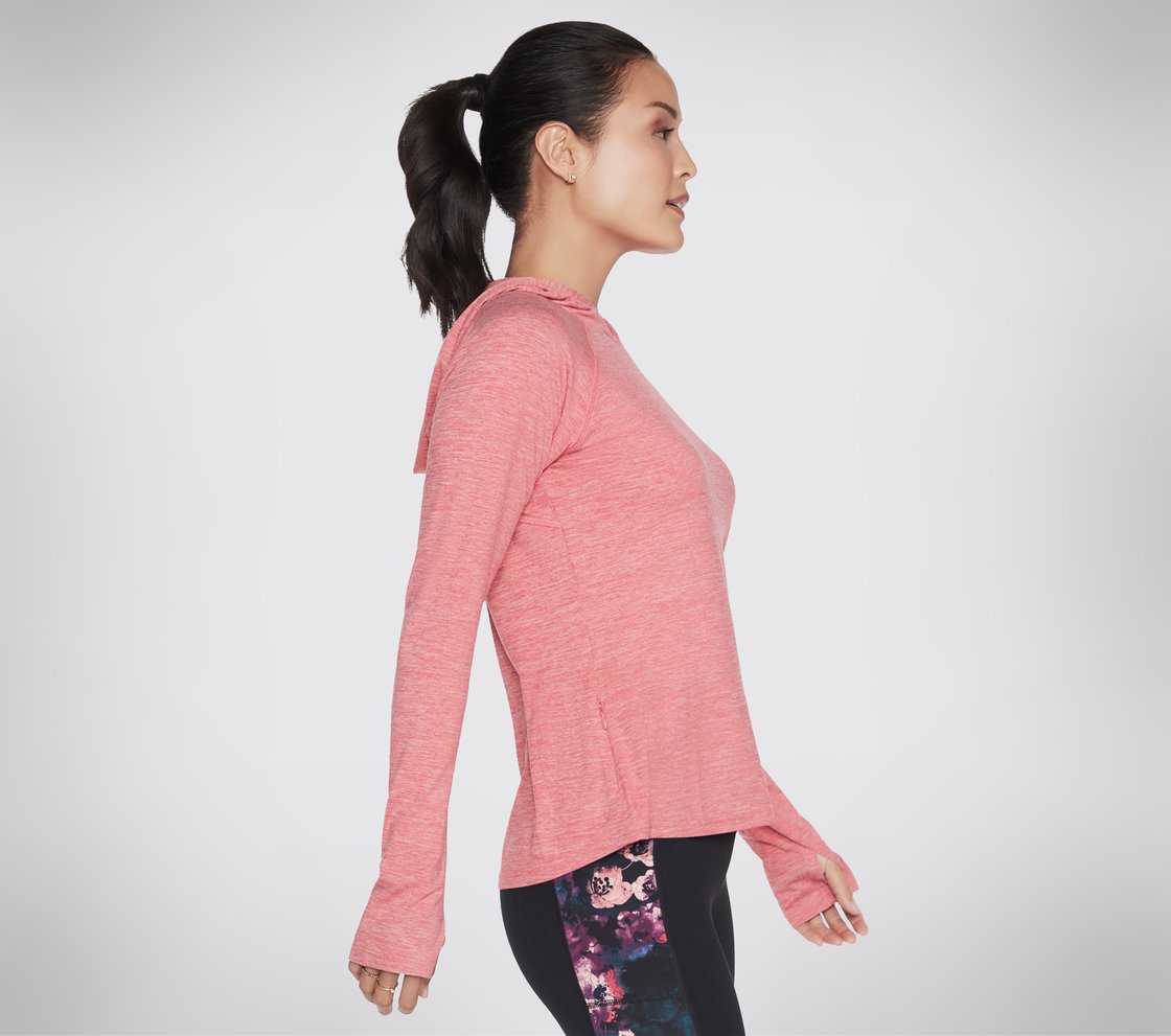 GODRI SWIFT HOODED LONGSLEEVE, RED/PINK Apparel Bottom View