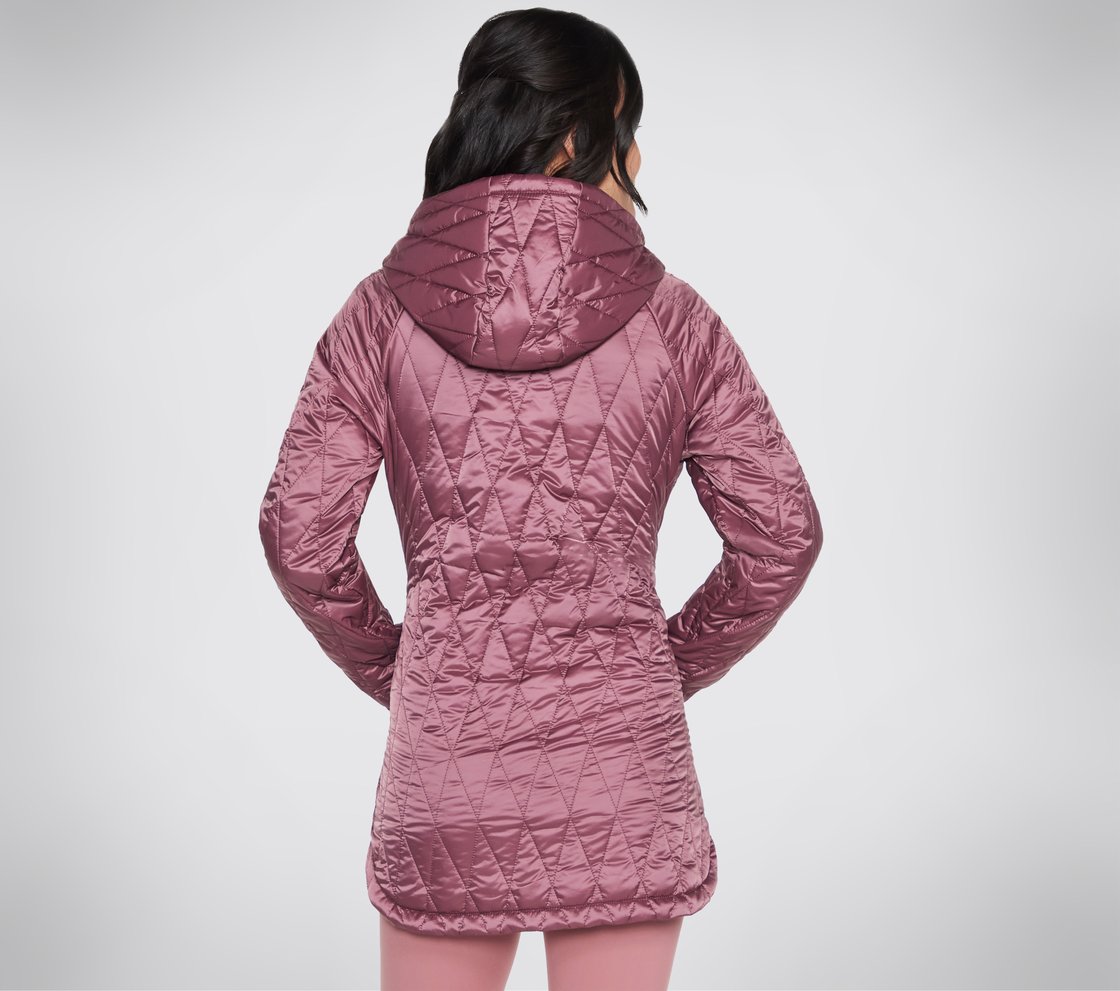 GOWALK DIAMOND QUILT JACKET, DARK MAUVE Apparel Top View