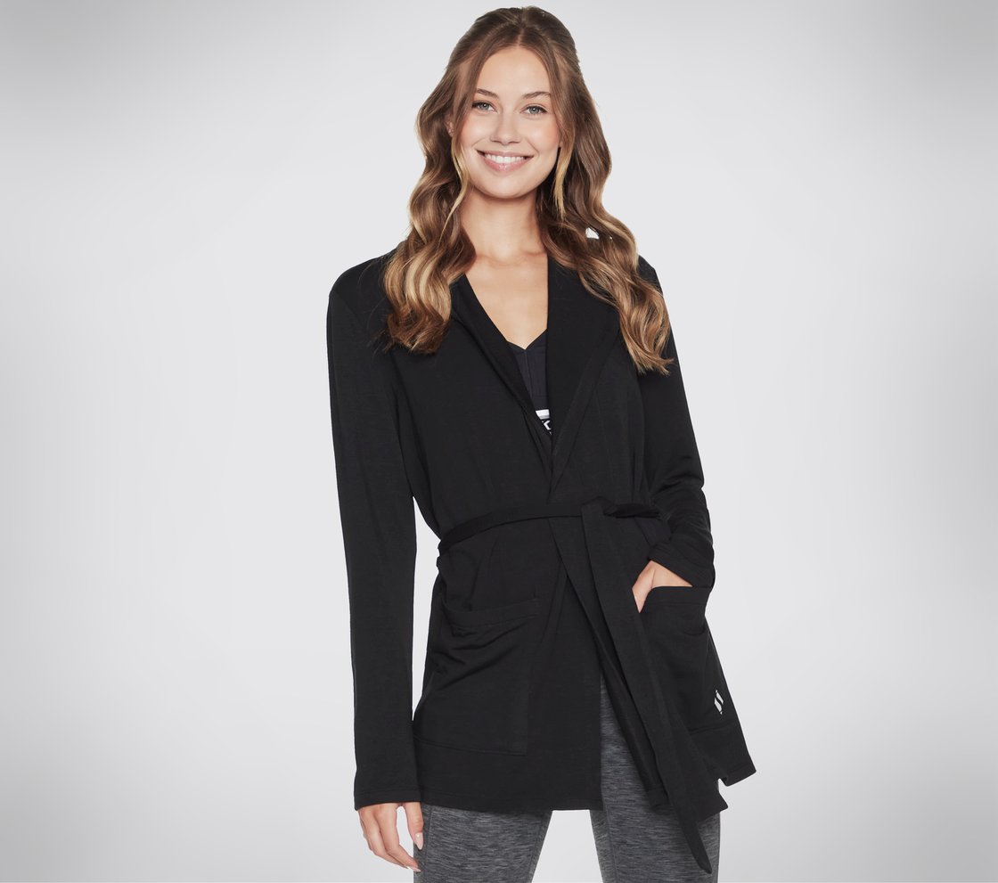 RESTFUL BELTED HOODIGAN, BBBBLACK Apparel Lateral View