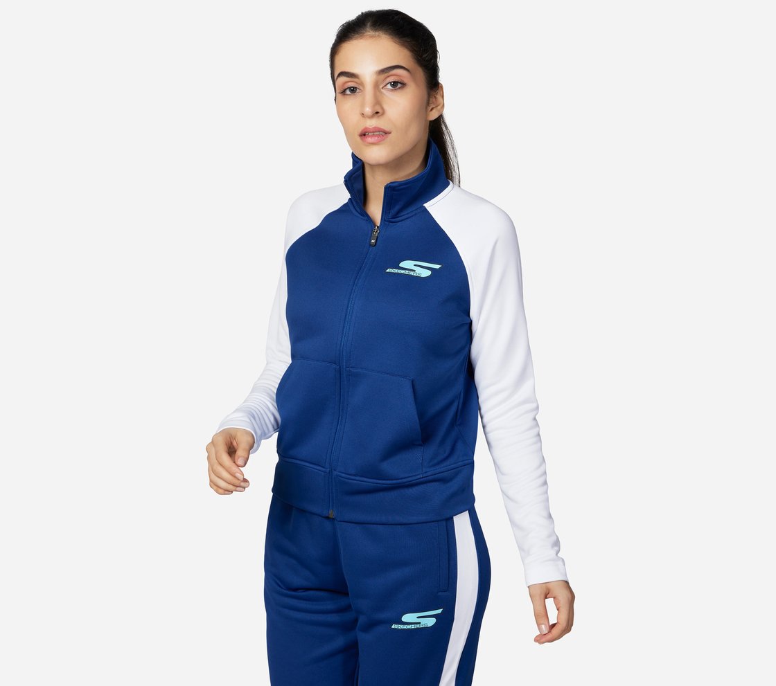 SKECHTECH TRACK JACKET, BLUE/WHITE