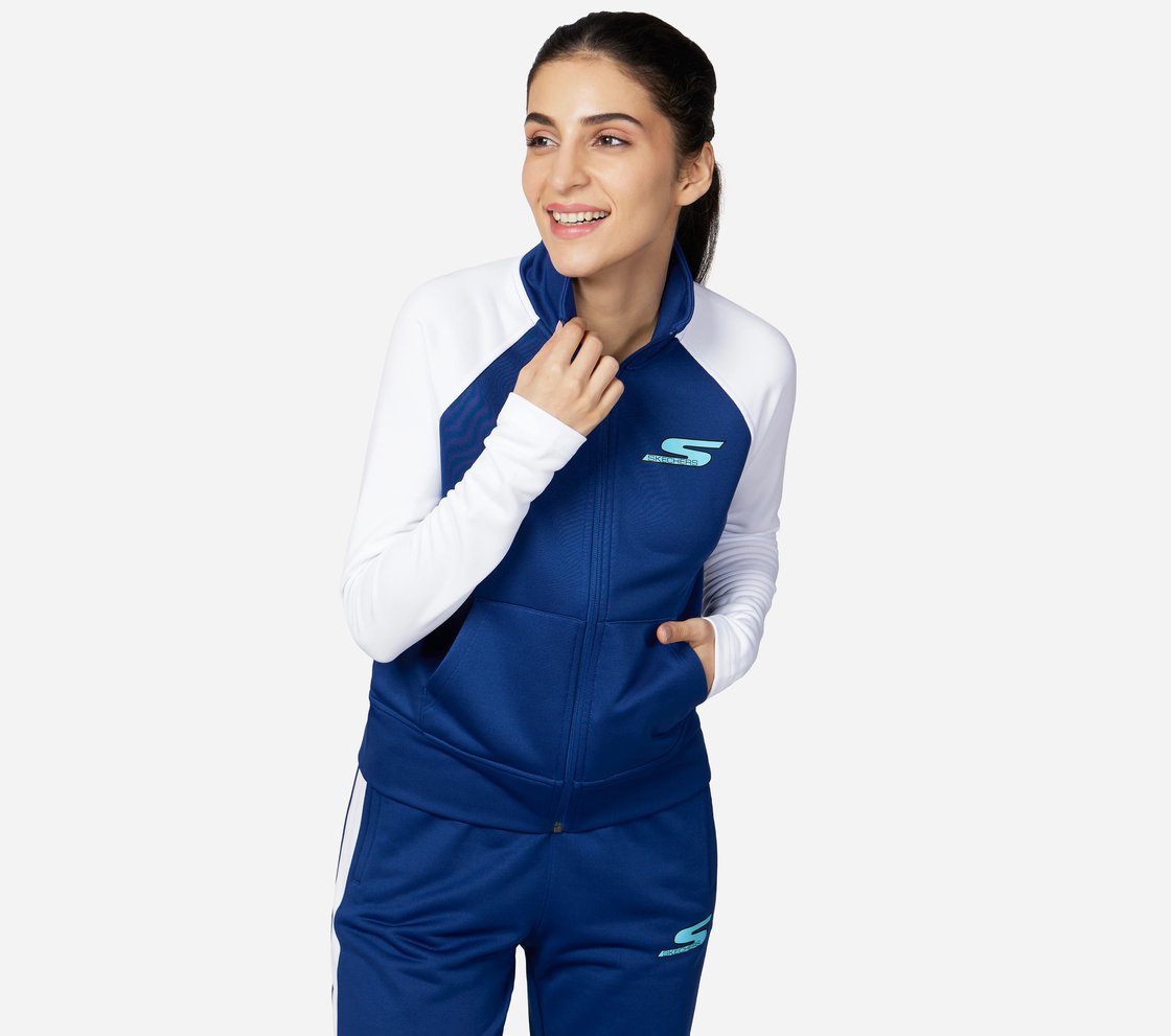SKECHTECH TRACK JACKET, BLUE/WHITE
