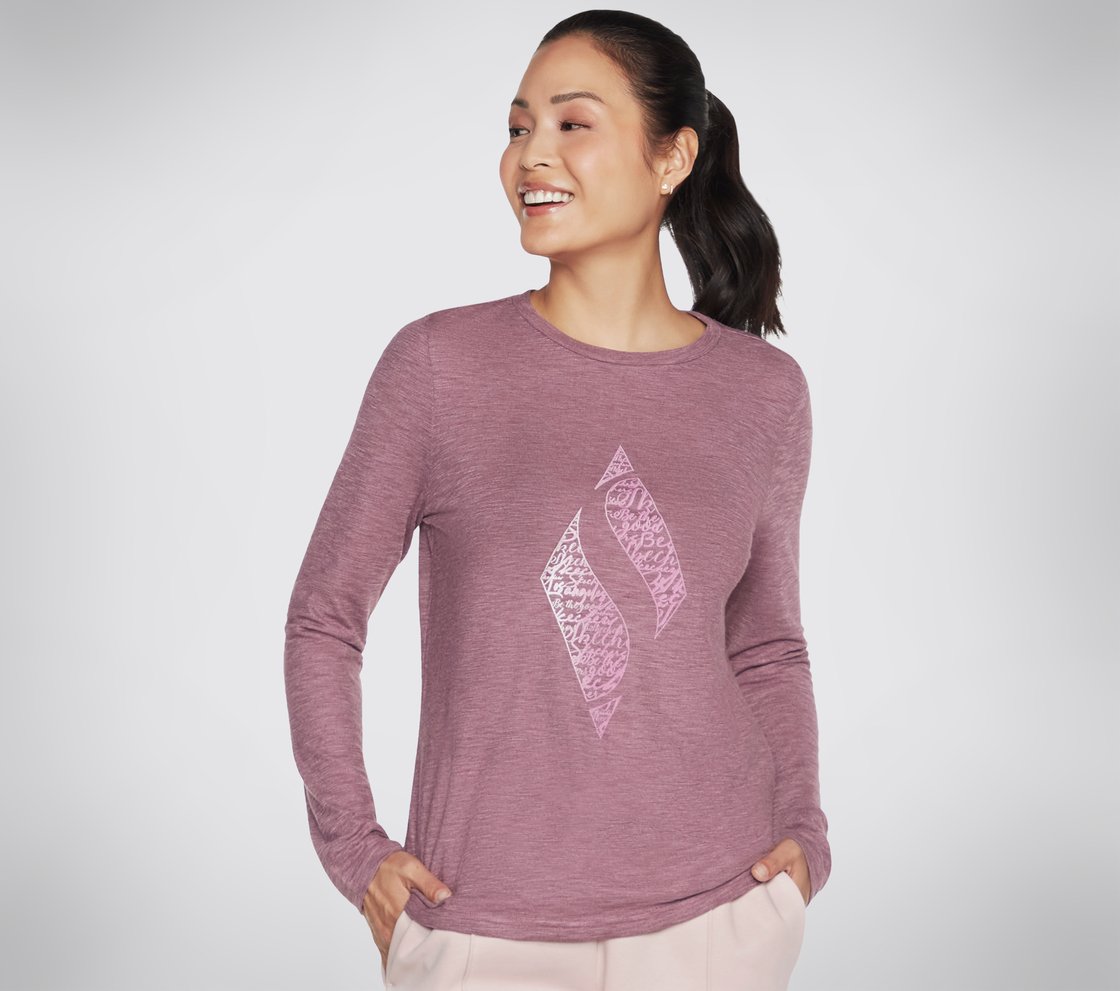 SKECHERS DIAMOND SCRIPT LONG, DARK MAUVE Apparel Lateral View