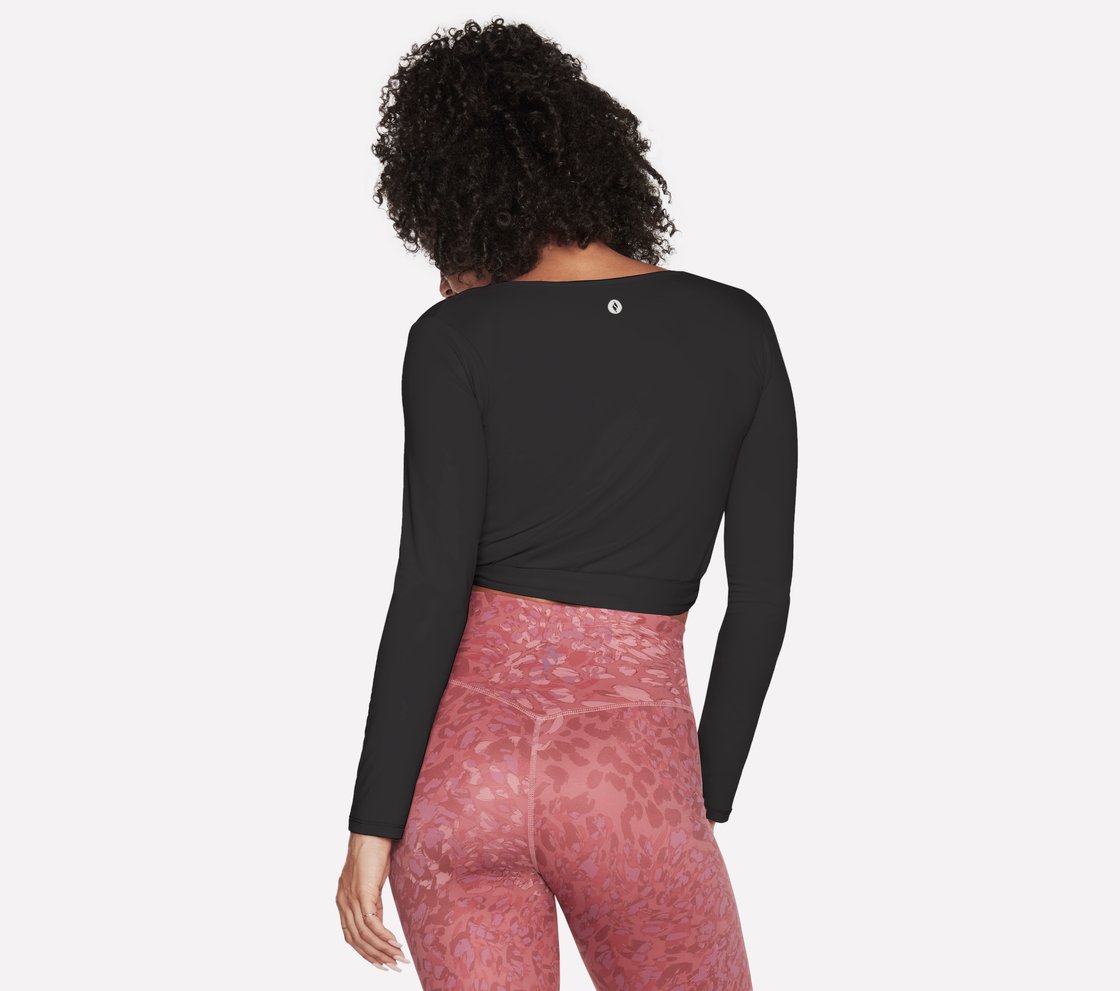 GODRI SERENE WRAP TOP, BBBBLACK Apparel Top View