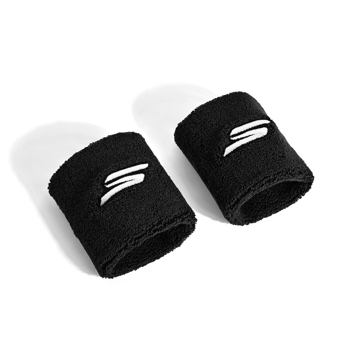 2 PK FULL TERRY WRIST BAND, BLACK Accessories Top View