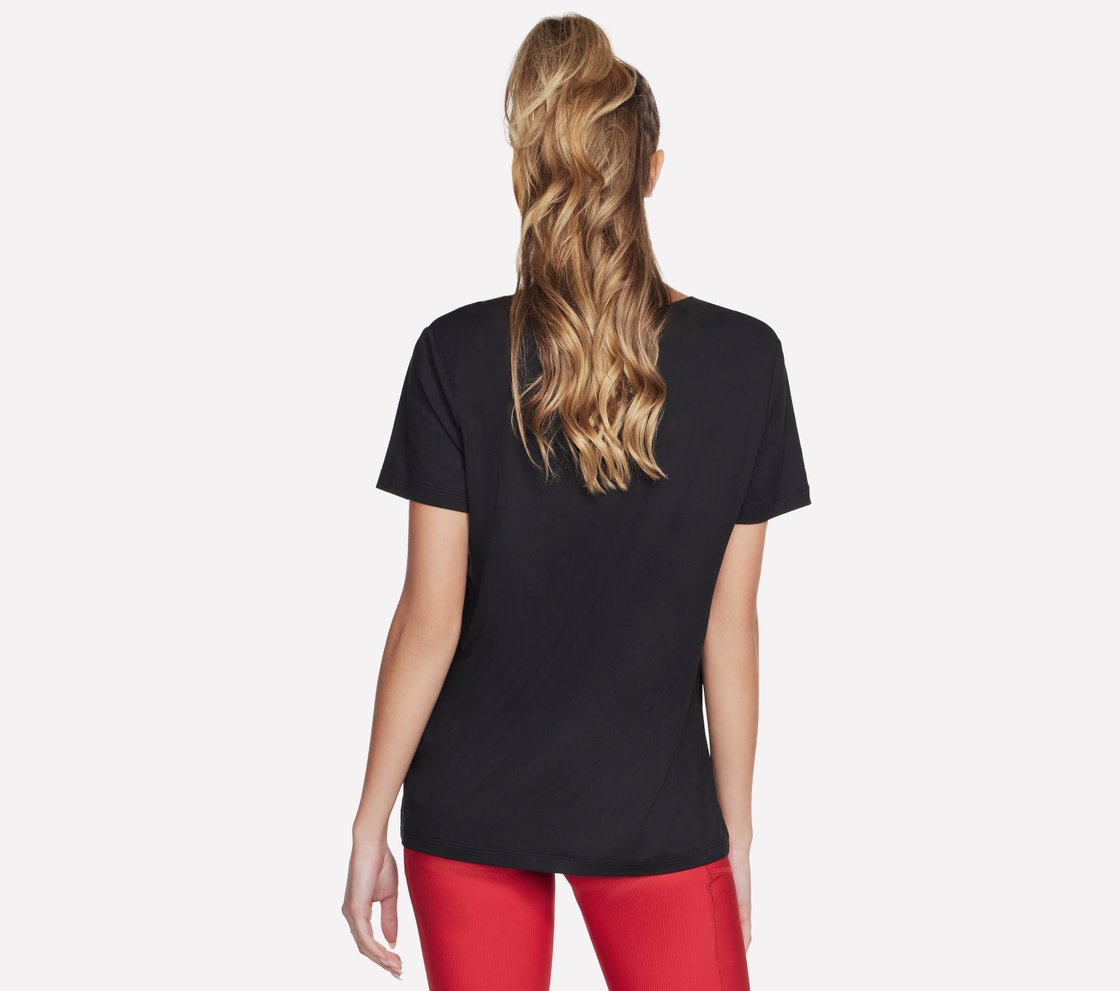 GODRI SERENE V-NECK T-SHIRT, BBBBLACK Apparel Top View