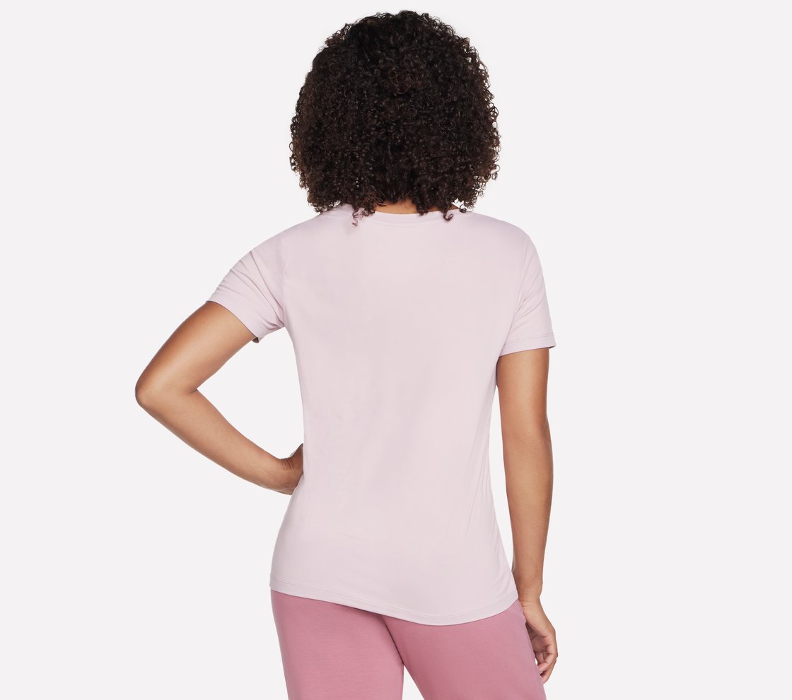 GODRI SERENE V-NECK T-SHIRT, PINK/LAVENDER Apparel Top View