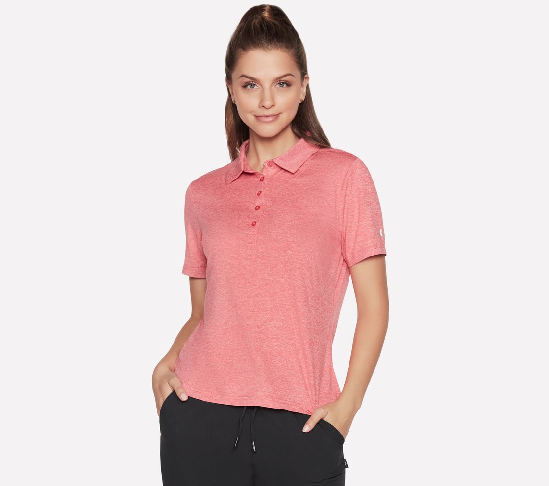 GODRI SWIFT CLUB POLO, RED/PINK Apparel Lateral View
