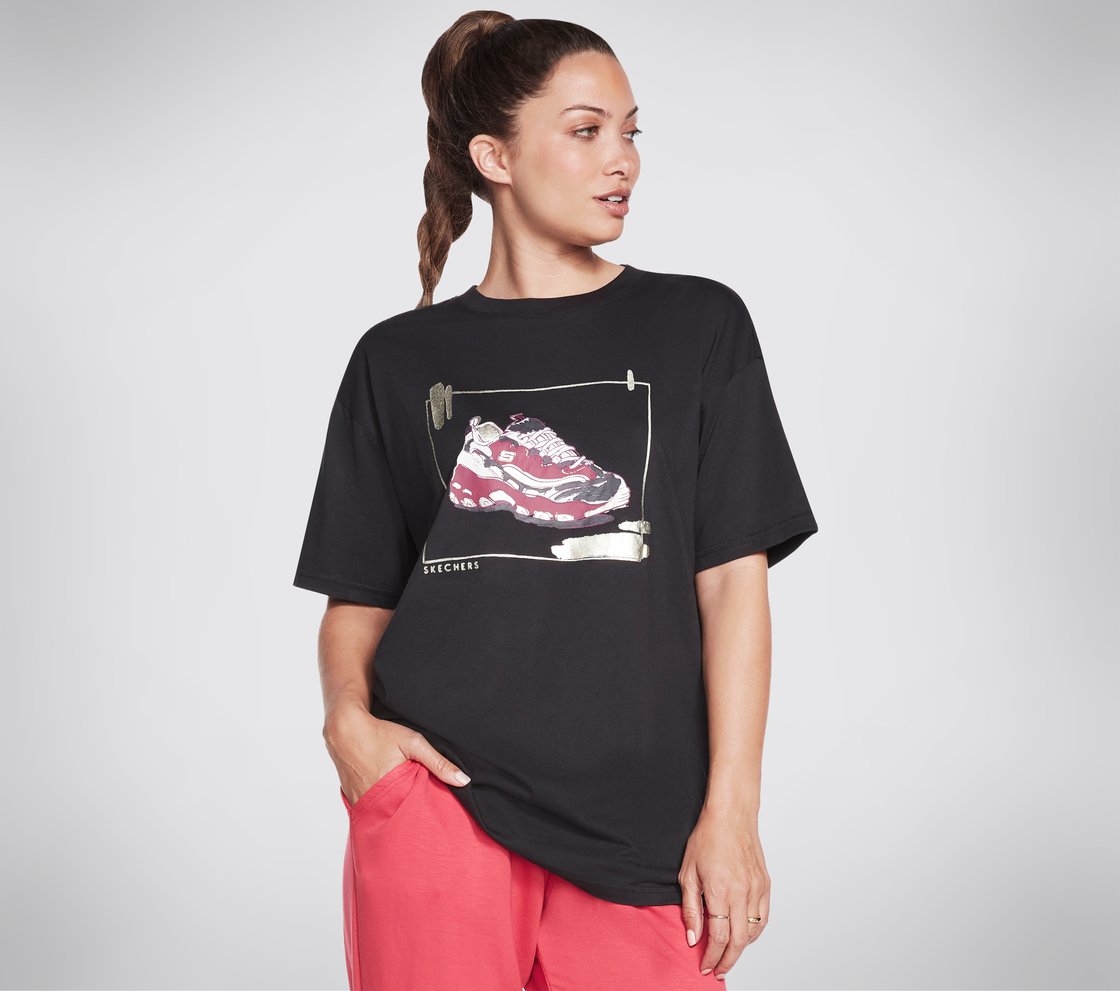 SKECHERS DLITES EVERYBODY T-SHIRT, BBBBLACK Apparel Lateral View
