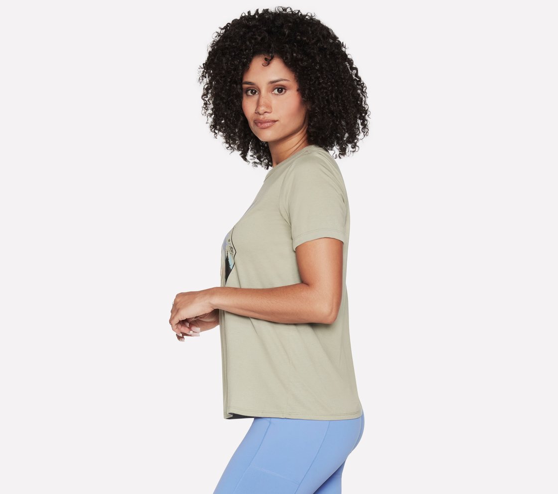MOUNTAINSCAPE T-SHIRT, GREEN/WHITE Apparel Bottom View