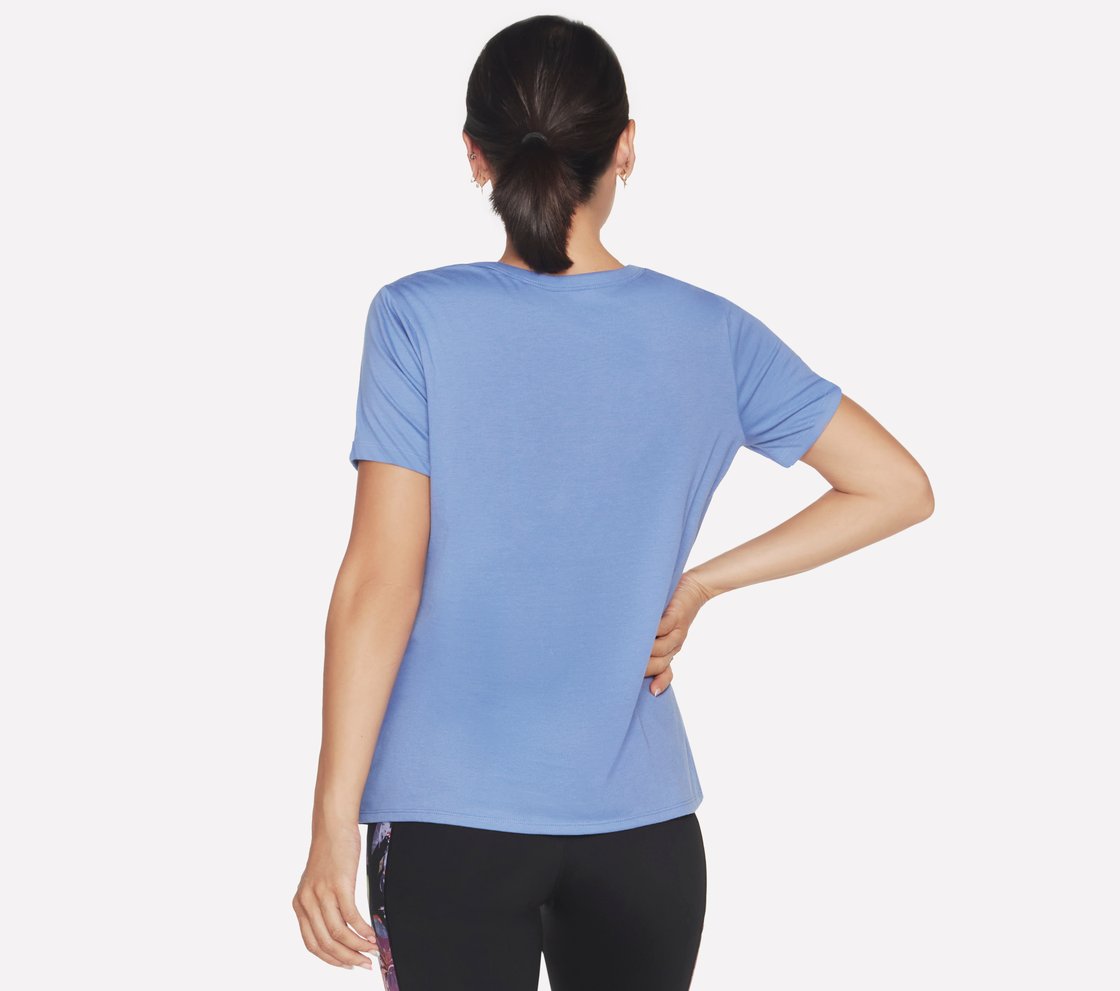SKECHERS SHINE T-SHIRT, PERIWINKLE Apparel Top View