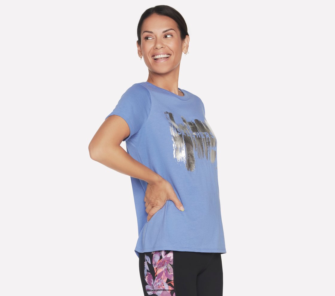 SKECHERS SHINE T-SHIRT, PERIWINKLE Apparel Bottom View