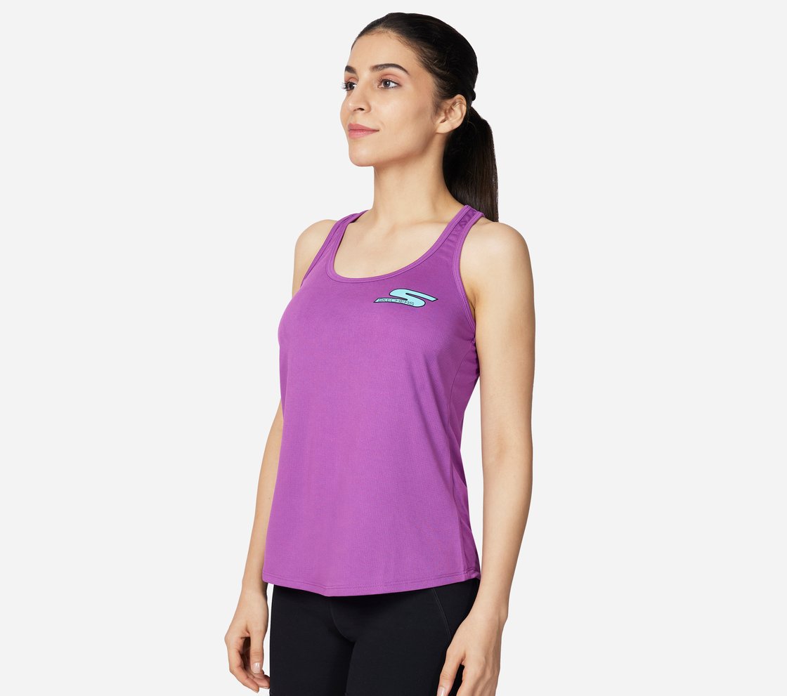 ELITE RACER TANK, PURPLE/HOT PINK Apparel Top View