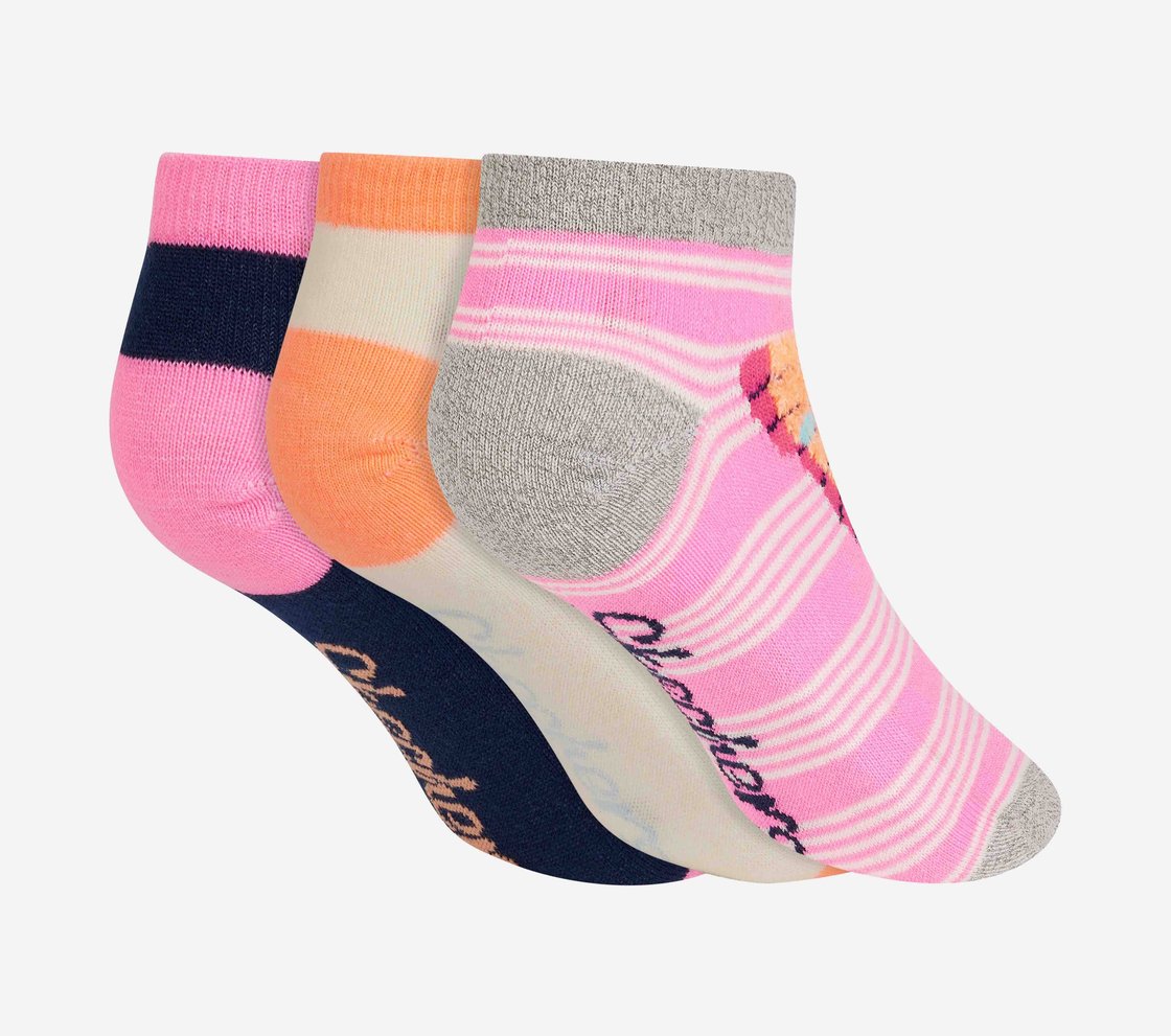 3PK GIRLS NON TERRY FEATHER LOW CUT, MMULTI