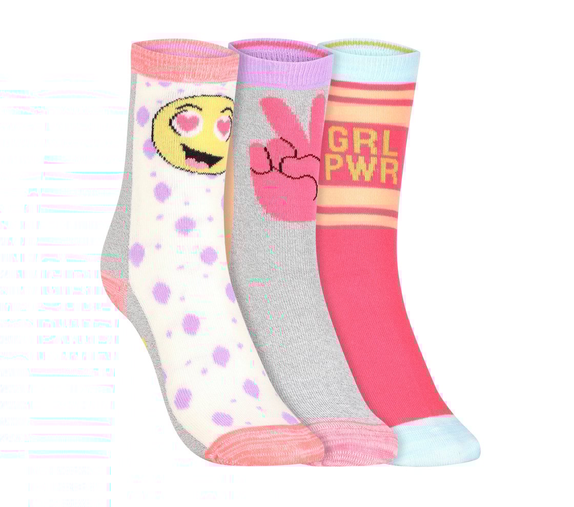 3 Pack of GIRLS NON TERRY CREW- FLA, MMULTI Accessories Lateral View