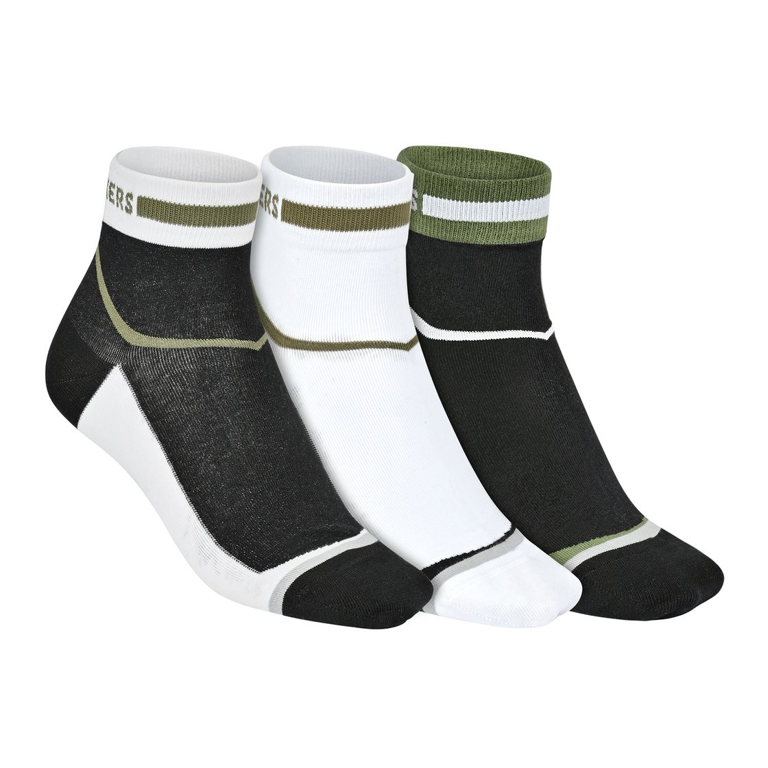 3PK MENS CONTRAST NON TERRY A, OLIVE/BLK