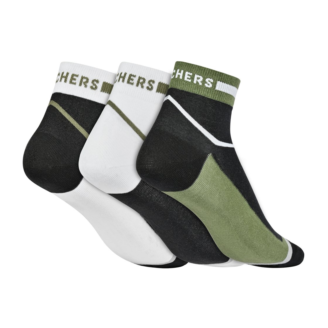 3PK MENS CONTRAST NON TERRY A, OLIVE/BLK Accessories Top View