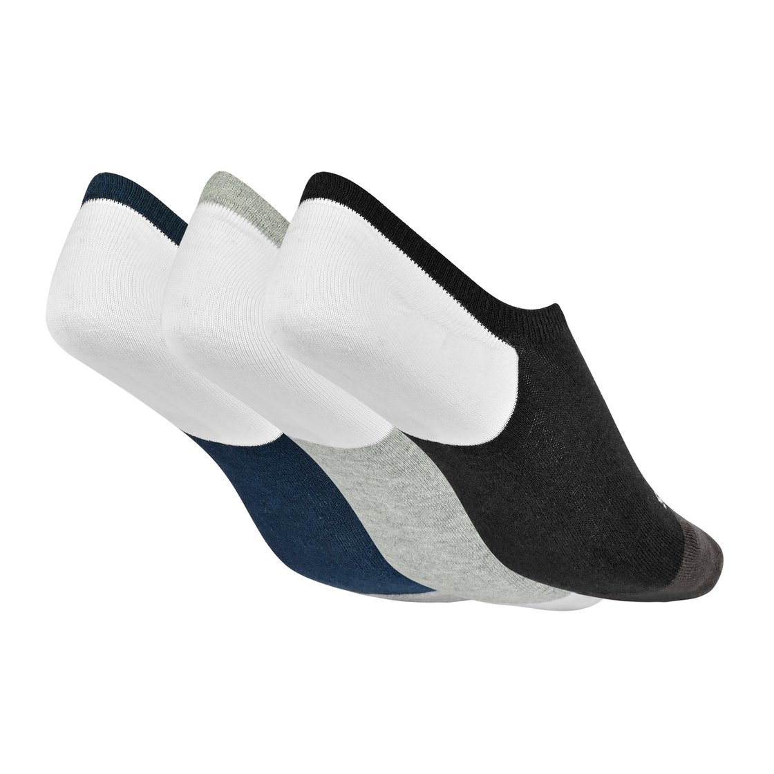 3PK MENS PLAIN NON TERRY LINE, BLACK/NAVY Accessories Top View