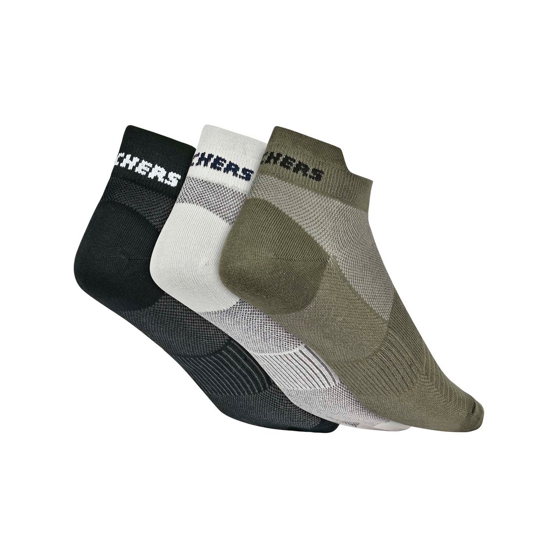 3PK MENS ACTIVE NON TERRY LOW, OLIVE/BLK Accessories Top View