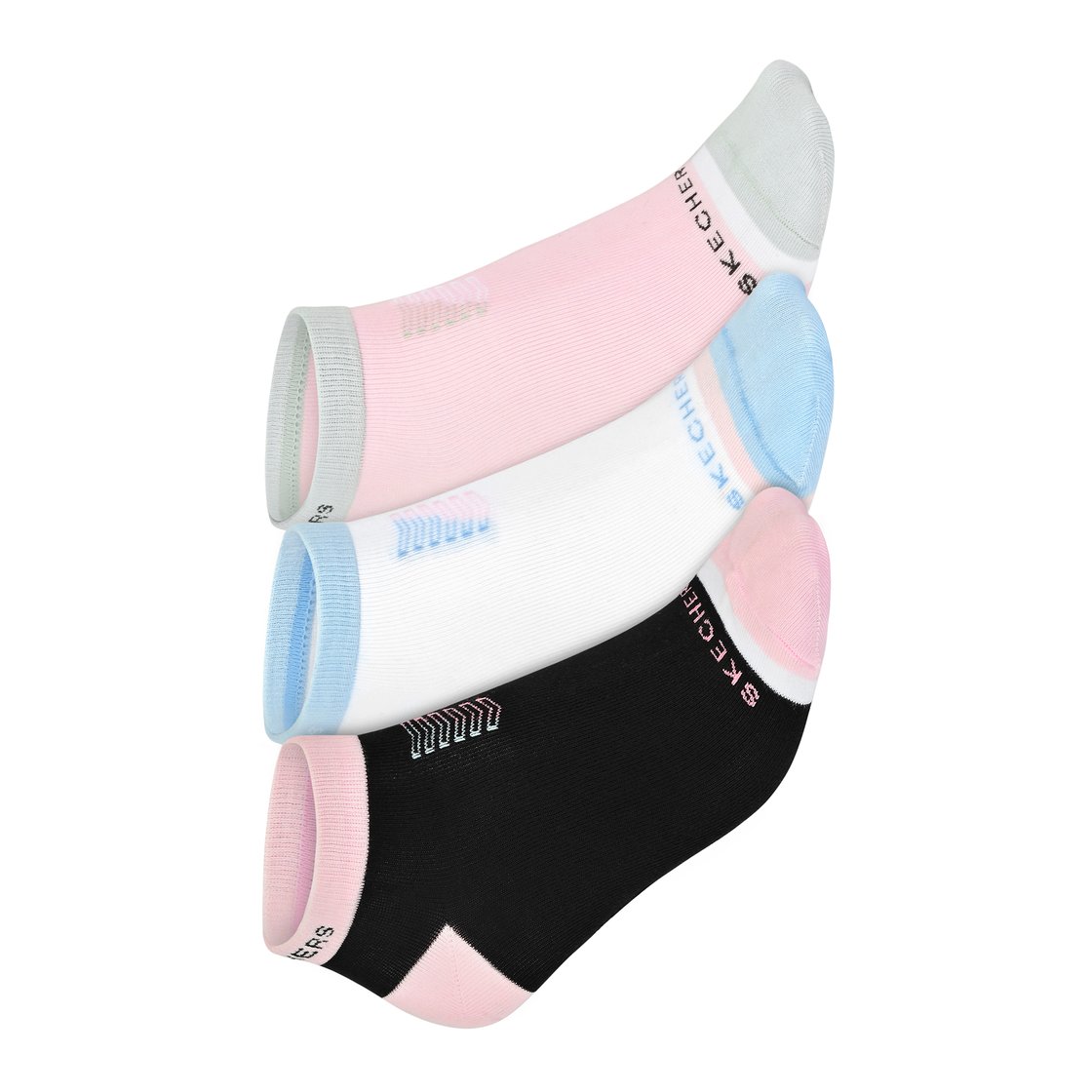 3PK WOMENS CONTRAST NON TERRY, BLACK/PINK