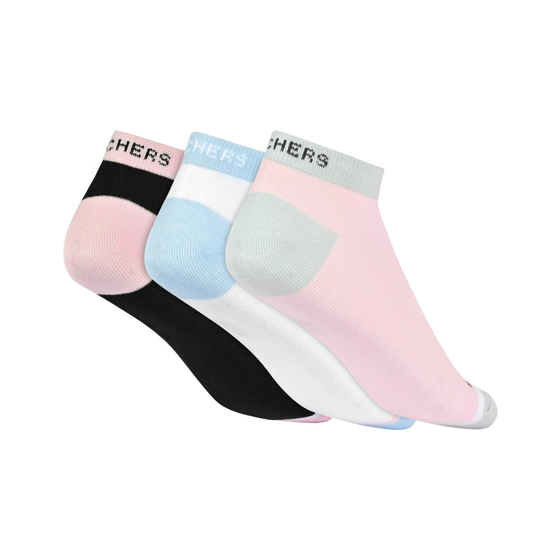 3PK WOMENS CONTRAST NON TERRY, BLACK/PINK Accessories Top View