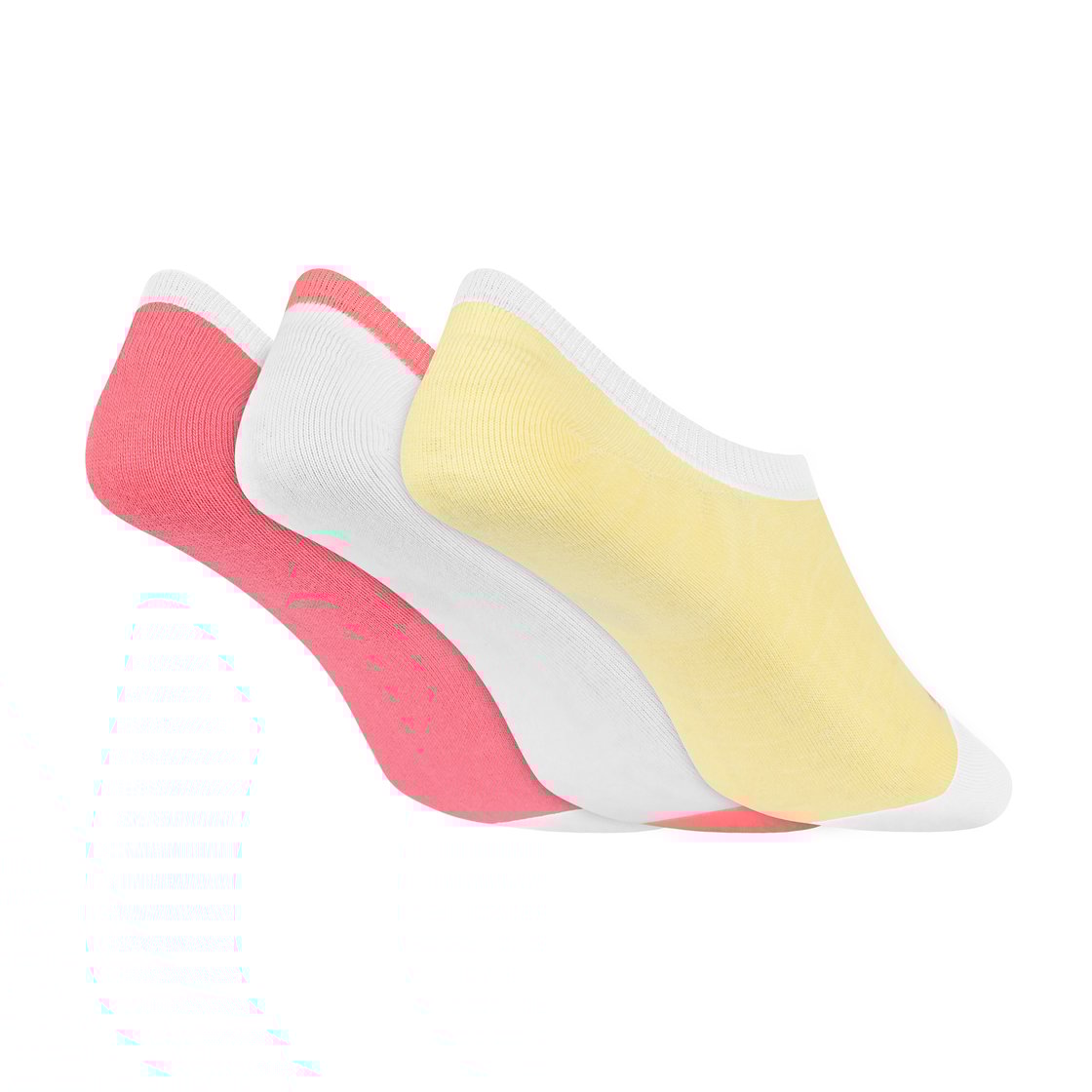 3PK WOMENS PLAIN NON TERRY LI, YELLOW/PINK