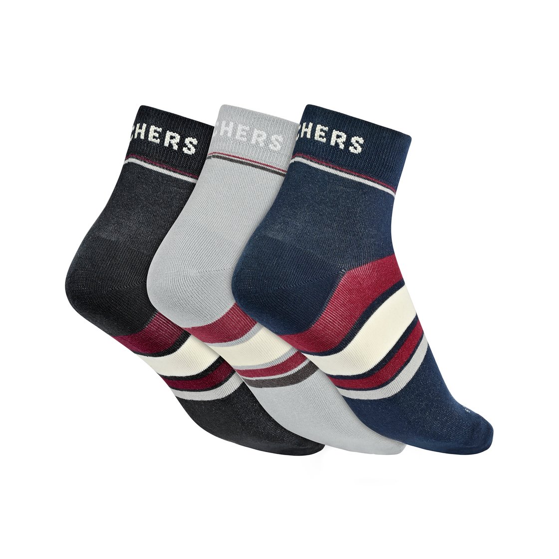 3PK MENS STRIPPED NON TERRY A, BLACK/NAVY Accessories Top View