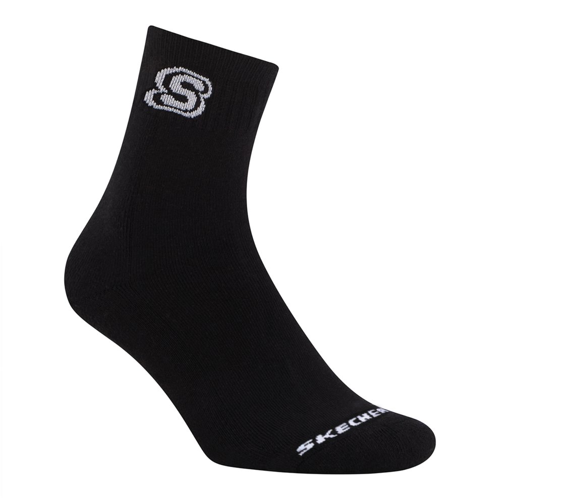 1PK HALF TERRY  CREW, BLACK