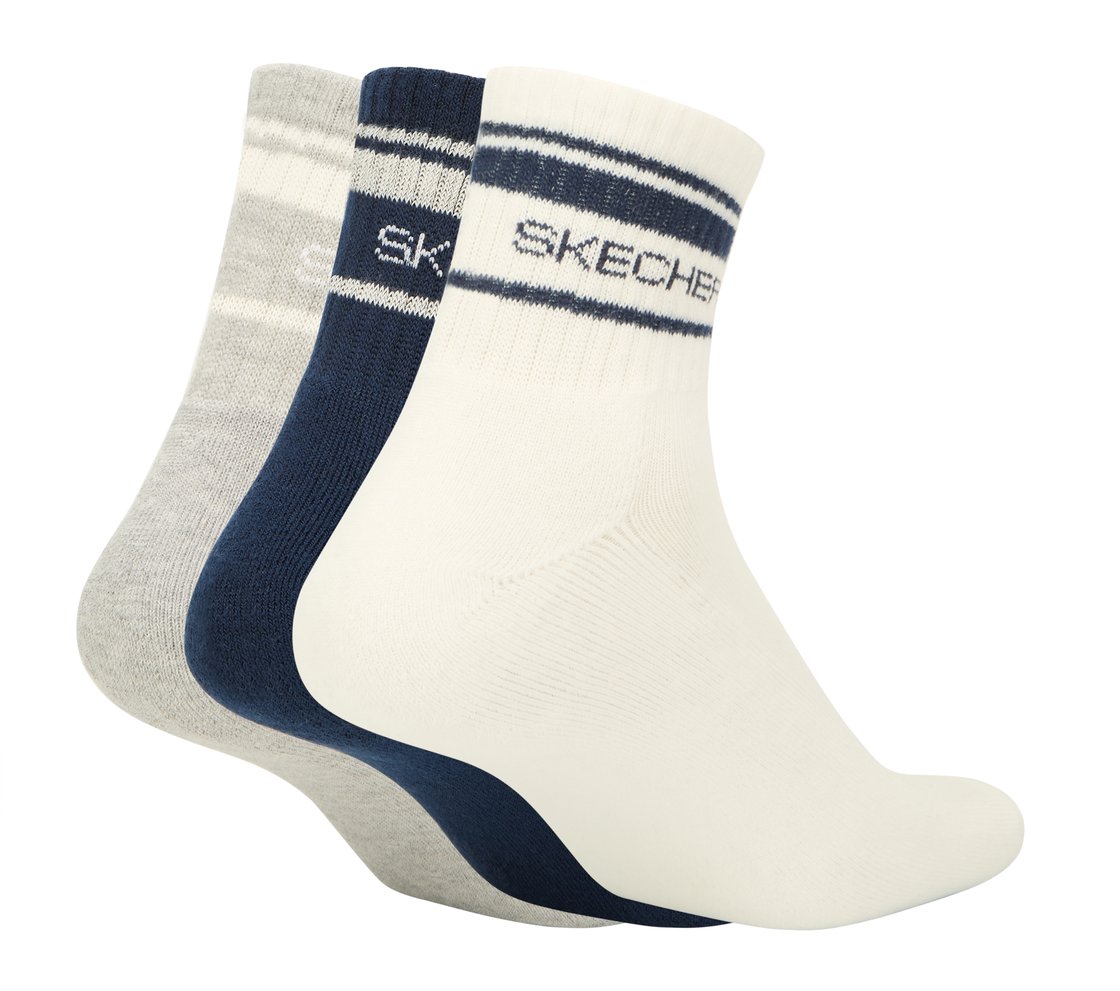 3PK MENS SOLID HALF TERRY ANKLE, NVY/GRY/WHT Accessories Top View