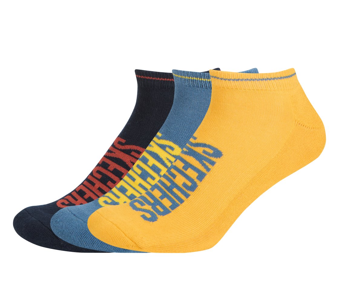 3PK MENS HALF TERRY LOWCUT, BLUE/YELLOW Accessories Lateral View
