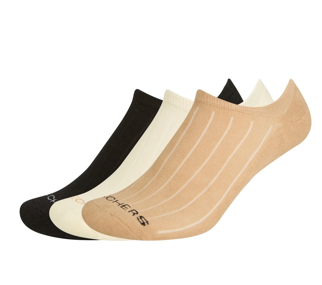 3PK MENS STRUCTURED RIB HALF TERRY LINER, TAN/BLACK Accessories Lateral View
