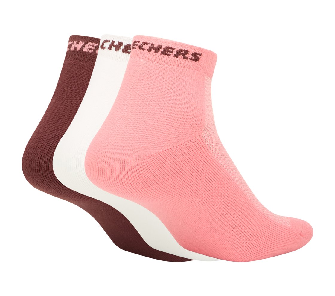 3PK WOMENS JACQUARD NON TERRY ANKLE, BLACK/MAUVE