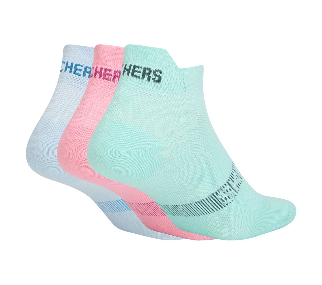 3PK WOMENS STRUCTURED NON TERRY ANKLE, AQUA/PINK