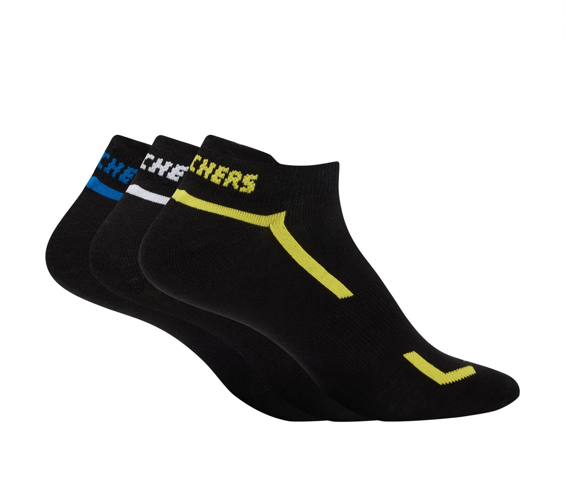 3PK MENS NON TERRY LOW CUT, BLACK Accessories Top View
