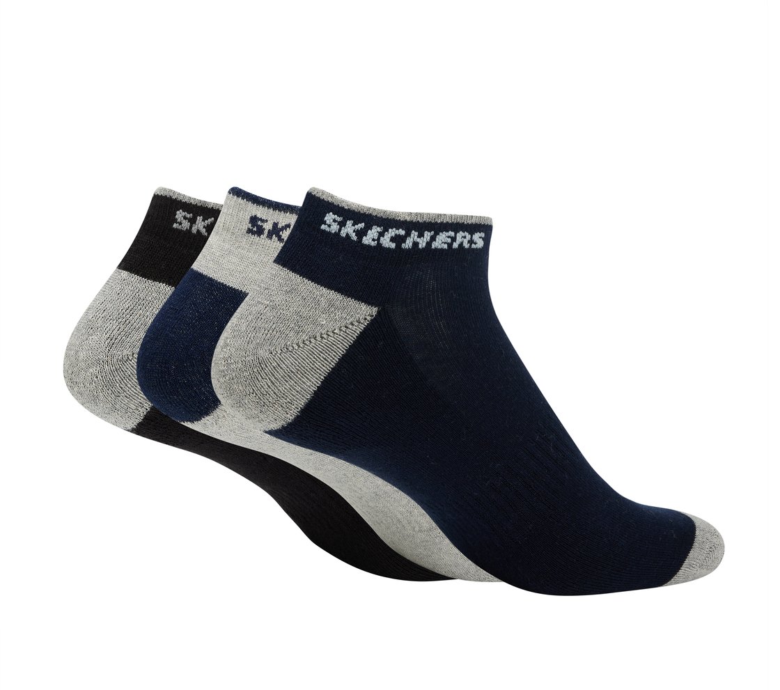 3PK MENS HALF TERRY LOW CUT, BLACK/GUNMETAL/BLUE Accessories Top View