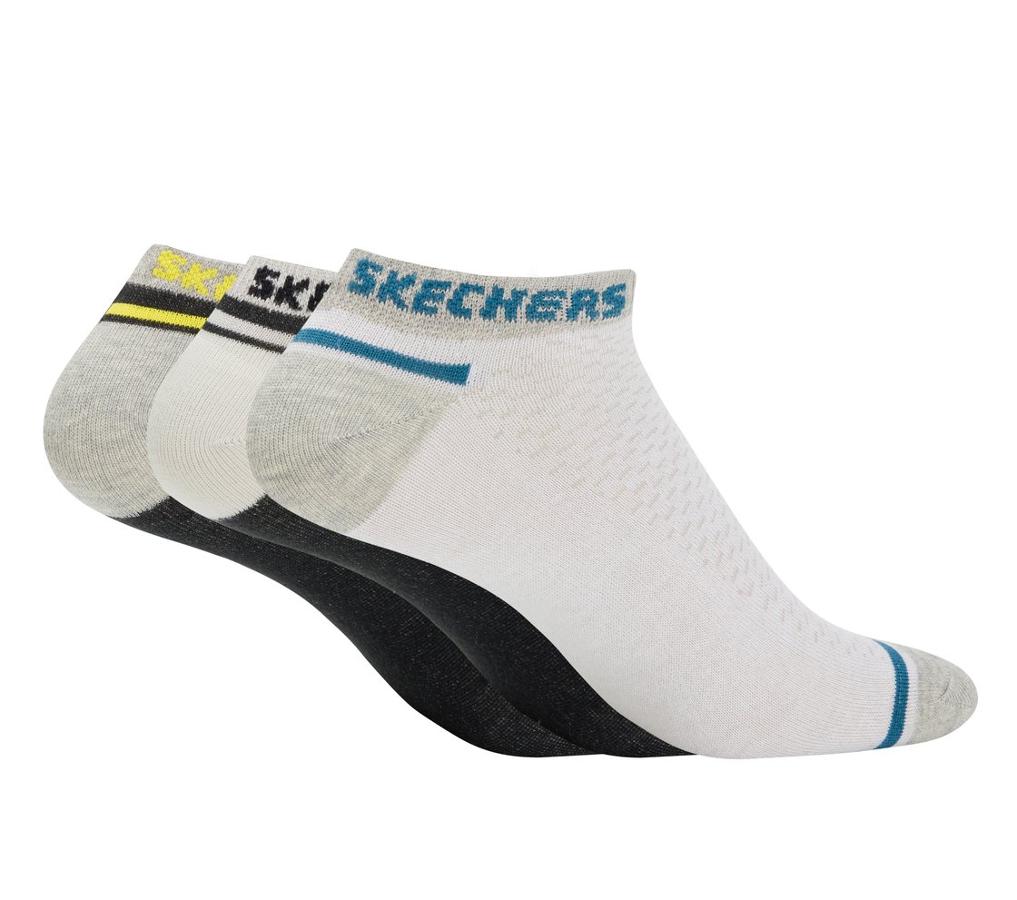 3PK MENS NON TERRY LOW CUT, BLACK/WHITE Accessories Top View