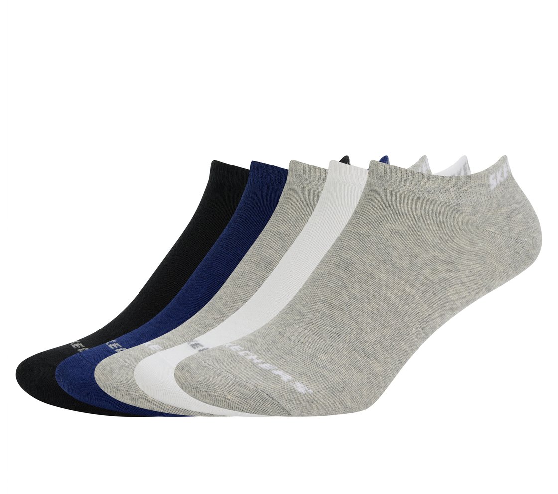 5PK MENS NON TERRY LOW CUT, BLACK/WHITE/GRY Accessories Lateral View