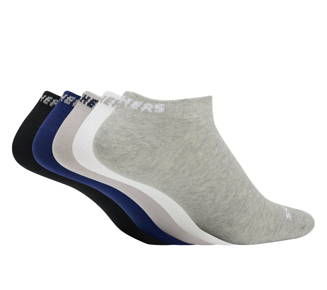 5PK MENS NON TERRY LOW CUT, BLACK/WHITE/GRY Accessories Top View