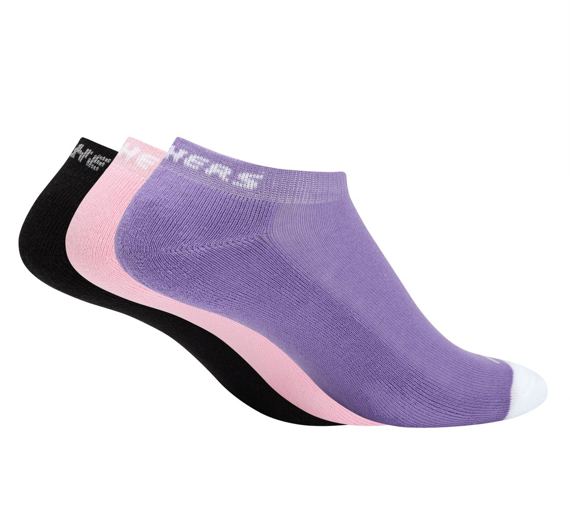 3PK WOMENS HALF TERRY LOW CUT, BLACK/LAVENDER/PINK Accessories Top View