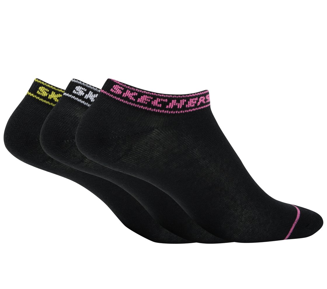 3PK WOMENS NON TERRY LOW CUT, BLACK Accessories Top View