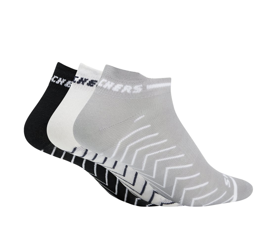 3PK WOMENS NON TERRY LOW CUT, BLACK/WHITE/GRY Accessories Top View