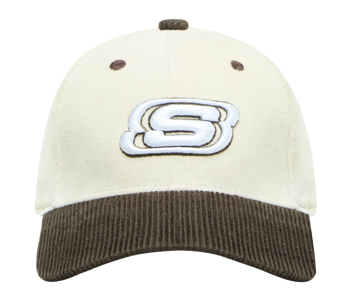 CORDUROY BASEBALL HAT , NATURAL/OLIVE