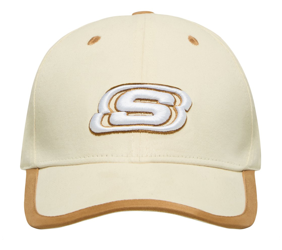 PEACHED BASEBALL HAT , OFF WHITE/BROWN