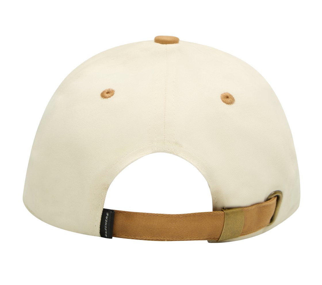 PEACHED BASEBALL HAT , OFF WHITE/BROWN