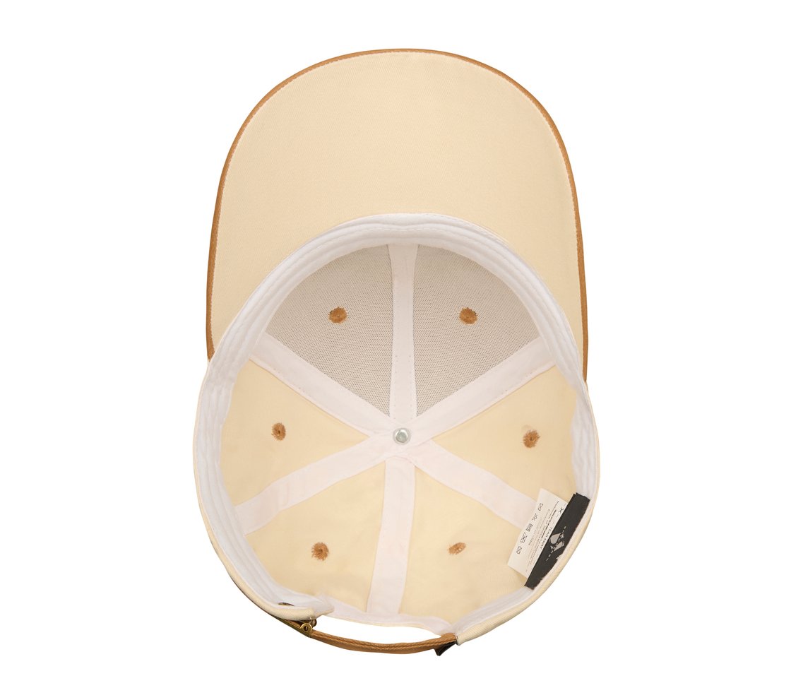 PEACHED BASEBALL HAT , OFF WHITE/BROWN