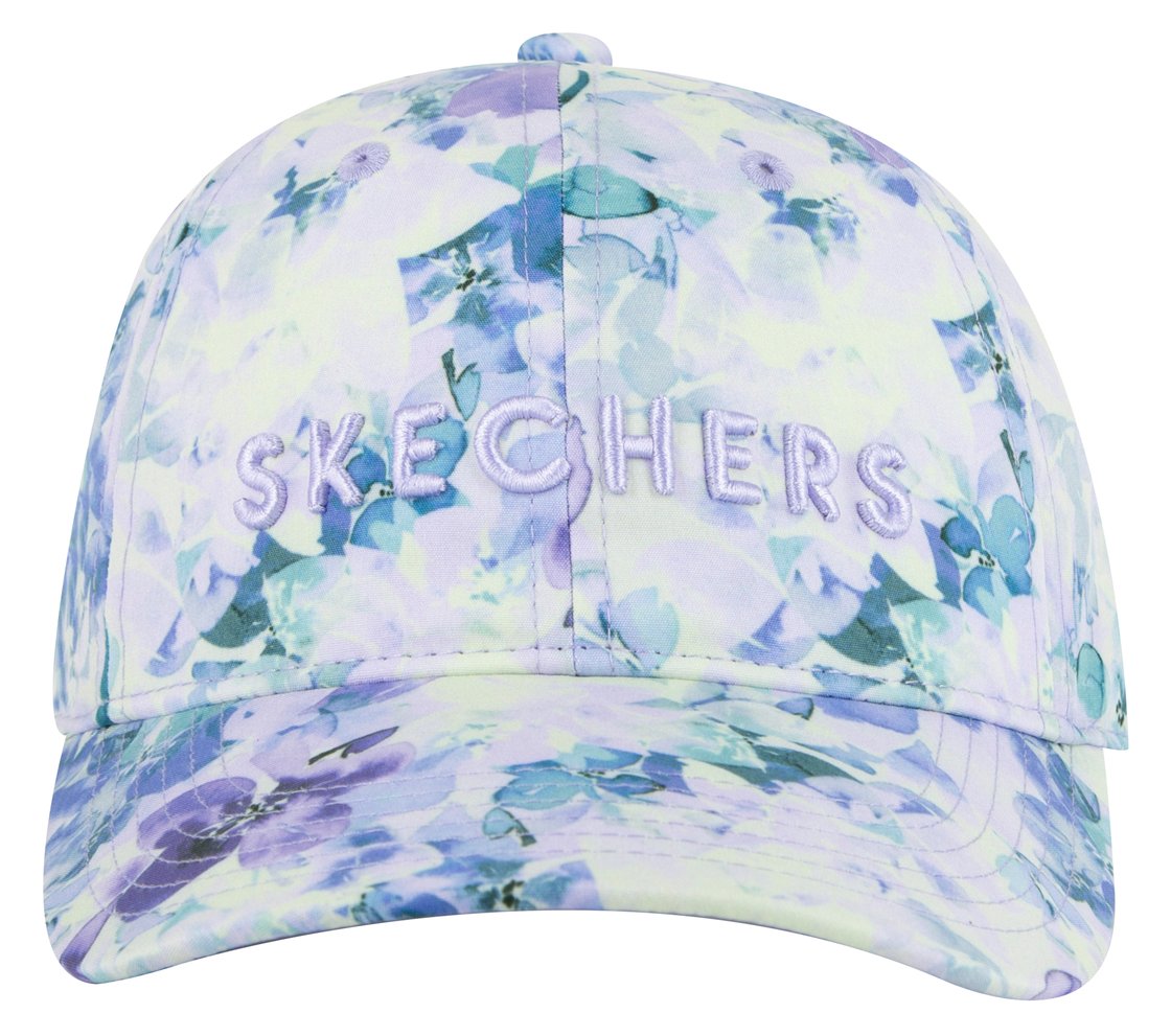 Seascape Floral Hat, PURPLE/TURQUOISE Accessories Bottom View