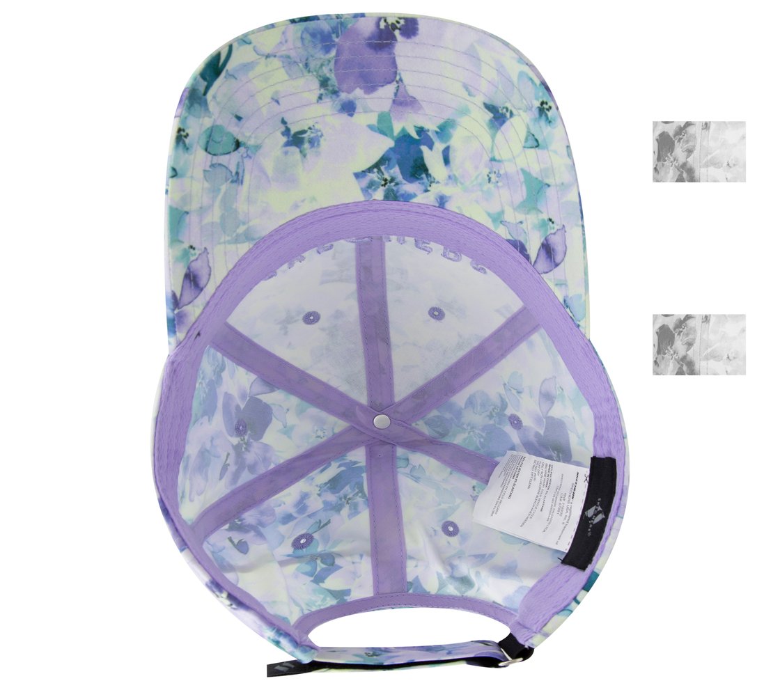 Seascape Floral Hat, PURPLE/TURQUOISE Accessories Left View