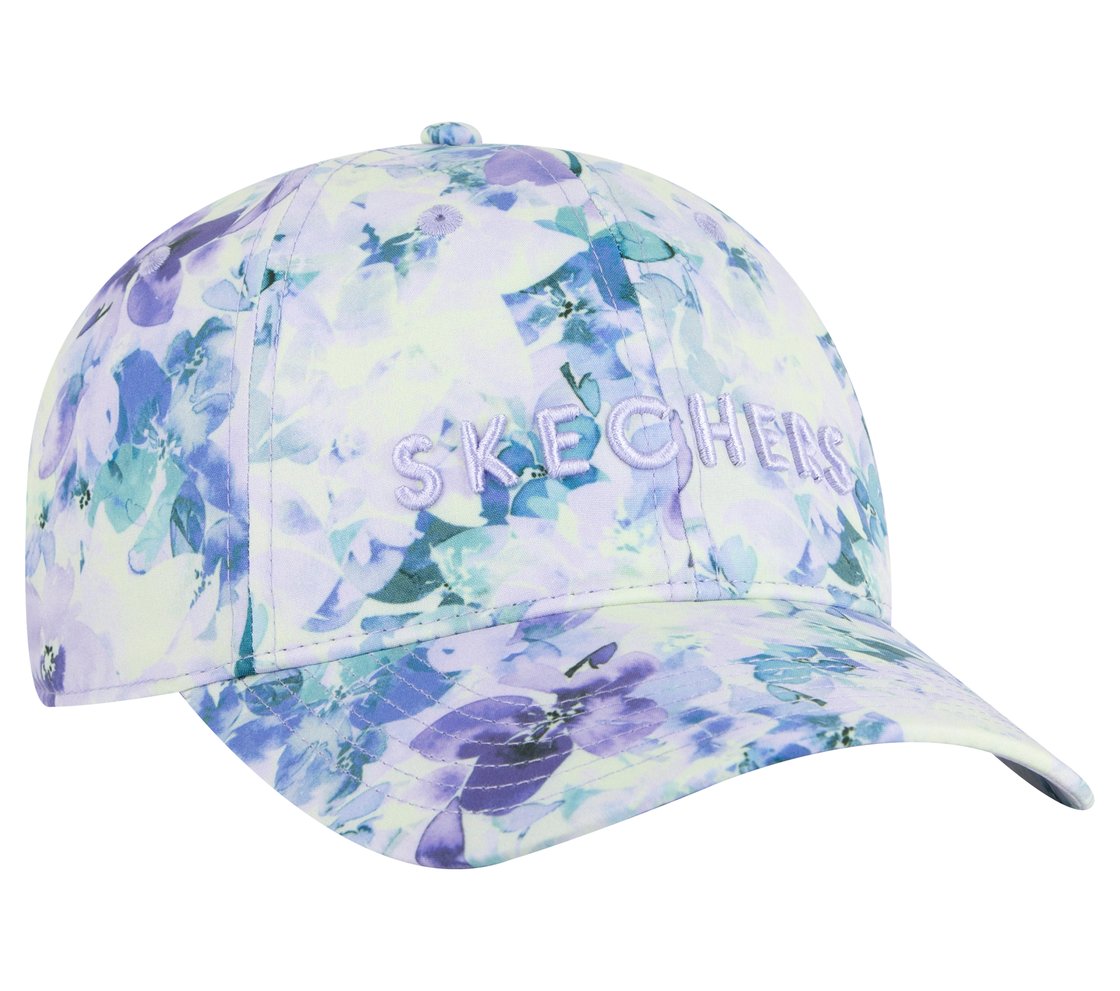 Seascape Floral Hat, PURPLE/TURQUOISE Accessories Right View